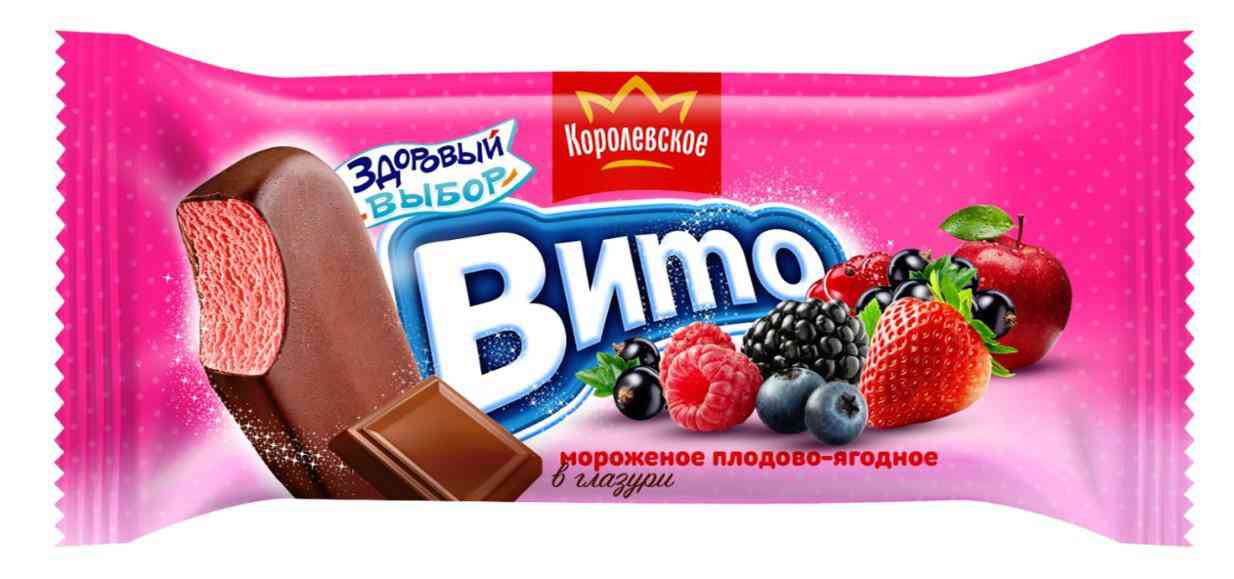 Десерт замороженный фруктовый Королевское Здоровый выбор Вито в шоколадной глазури 104₽