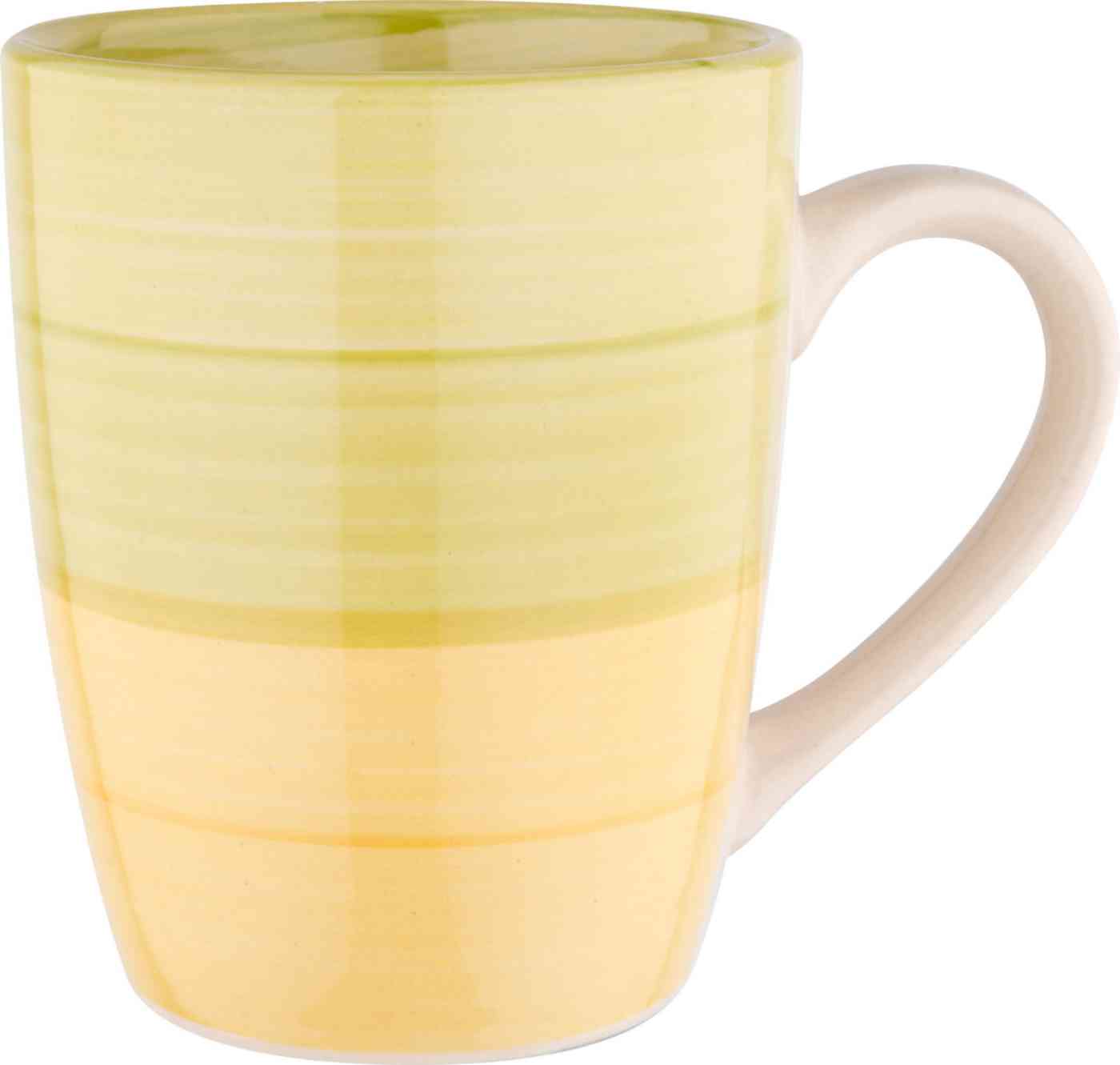 

Кружка керамическая цвет: желтый/оливковый