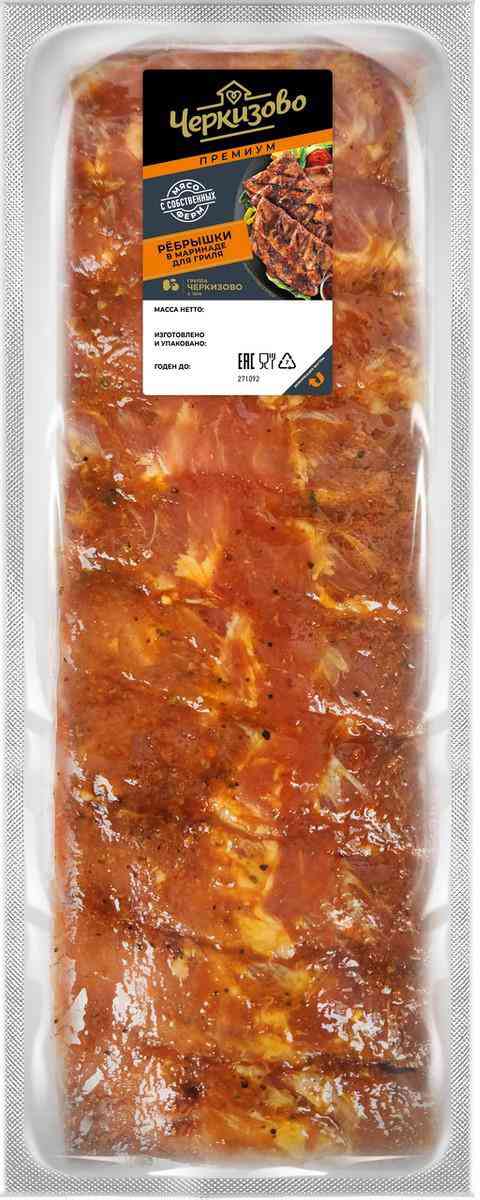 

Рёбрышки для гриля свиные Черкизово в маринаде уп