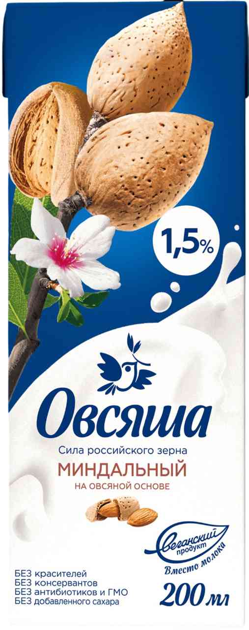 

Напиток овсяный Овсяша миндальный 1,5%