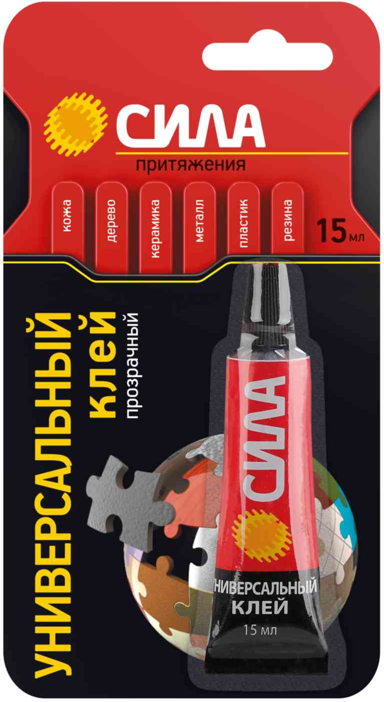 

Клей универсальный прозрачный Сила