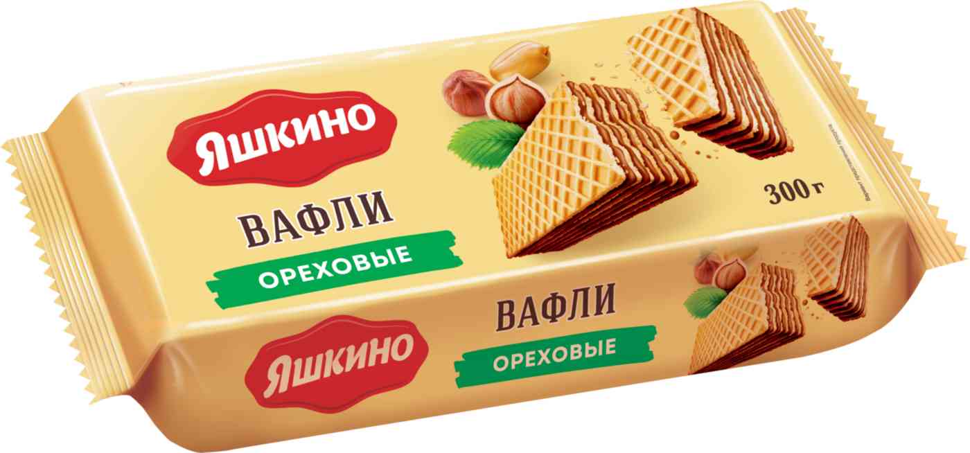 Вафли Яшкино Ореховые
