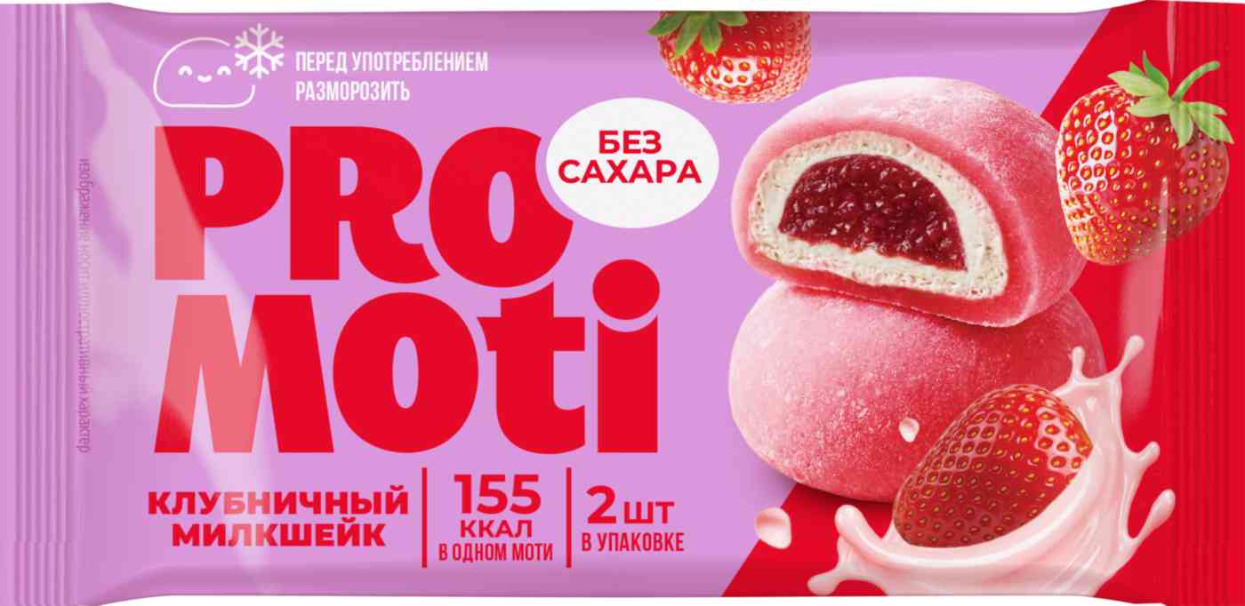 

Десерт Моти ProMoti Клубничный Милкшейк и крем-чиз в рисовом тесте