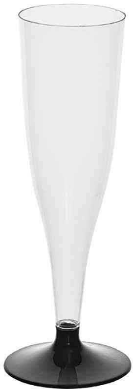 

Бокалы для шампанского флюте с черной ножкой, 100мл
