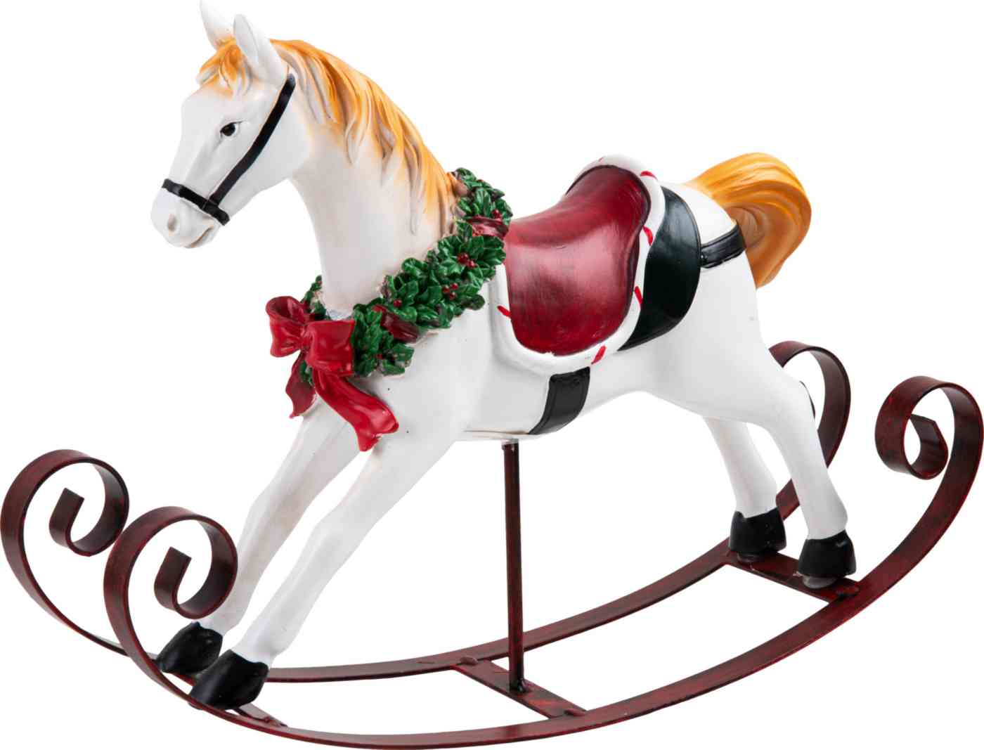 

Фигура новогодняя Лошадка-качалка с венком
