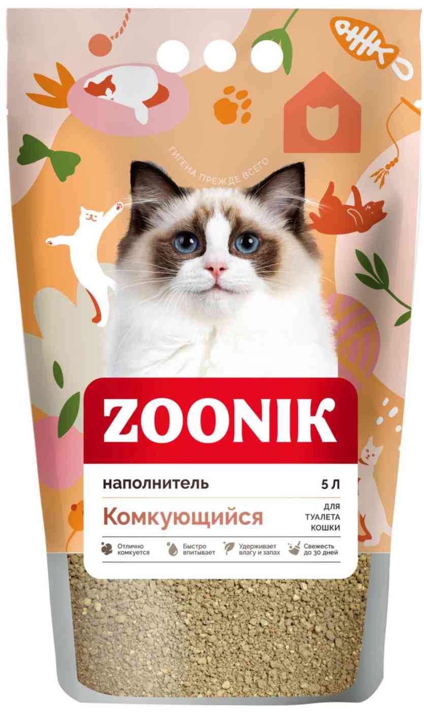 

Наполнитель для кошачьего туалета комкующийся Zoonik