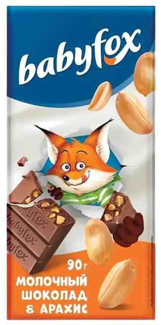 Шоколад молочный BabyFox с арахисом