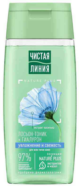 

Лосьон-тоник для лица Чистая Линия Nature Plus увлажнение и свежесть василек