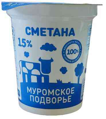 Сметана Муромское подворье 15%