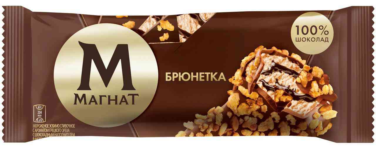 Мороженое сливочное Магнат эскимо брюнетка