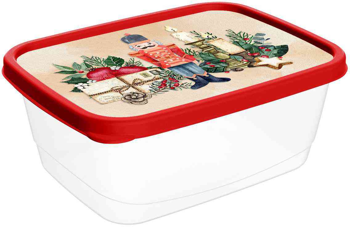 

Контейнер пластиковый с декором Игрушки, цвет красный