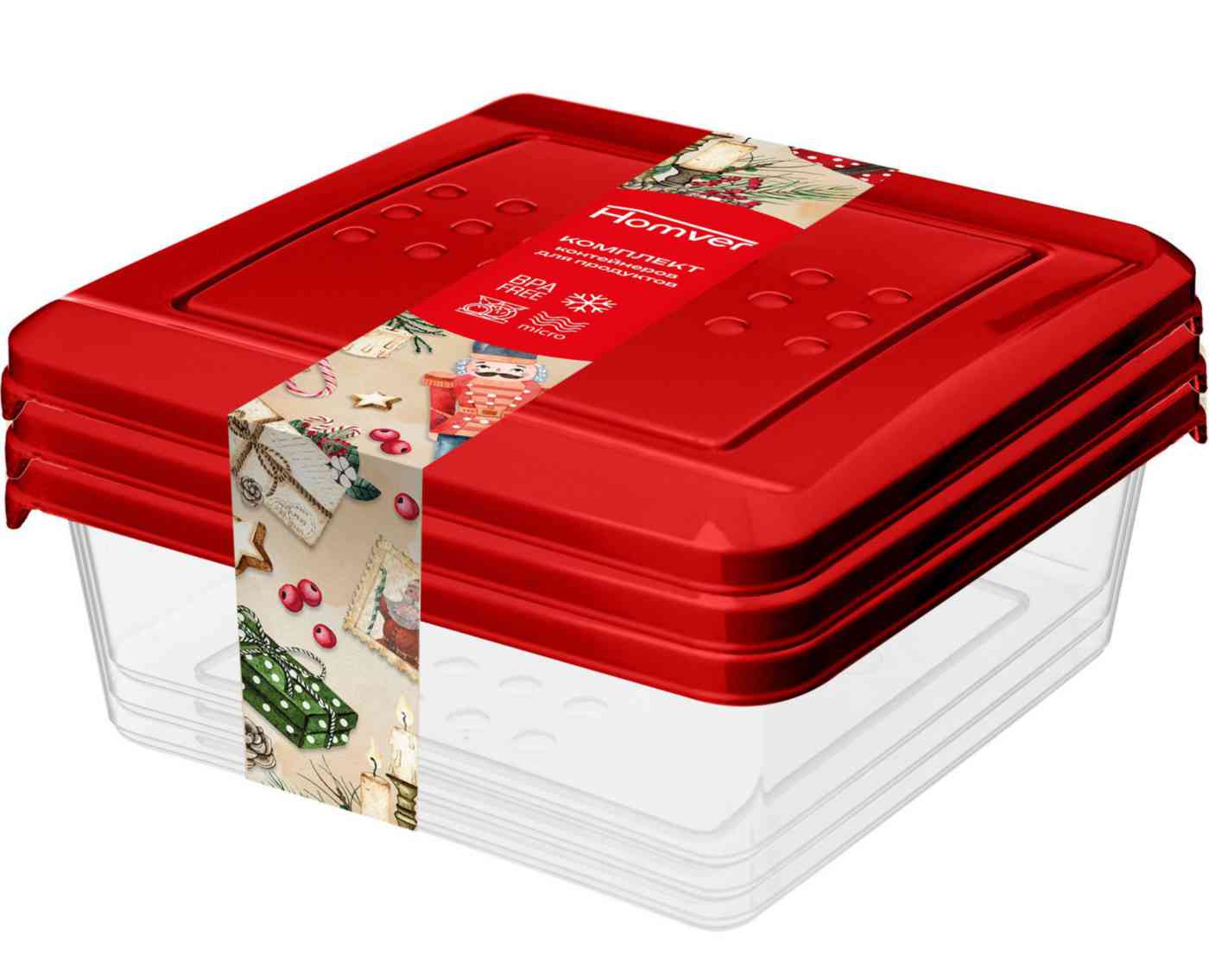 

Набор контейнеров Asti, цвет красный, 3 шт.