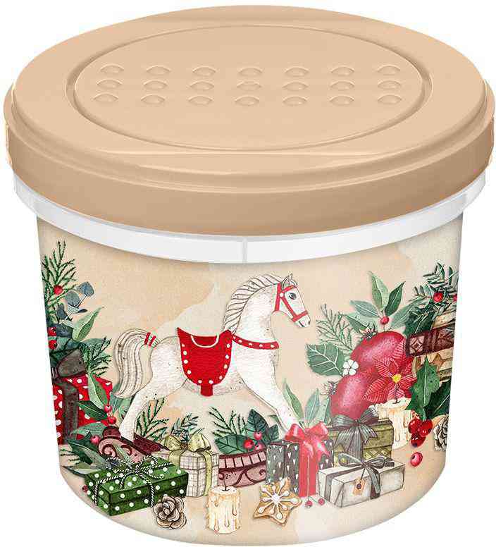 

Банка с крышкой с декором Игрушки, цвет бежевый/красный в ассортименте