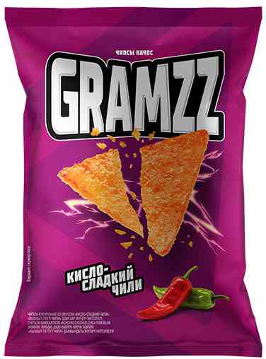 Чипсы кукурузные Gramzz со вкусом кисло-сладкий чили
