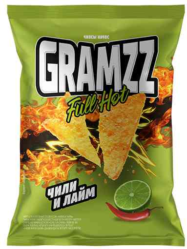 Чипсы кукурузные Gramzz со вкусом чили и лайма