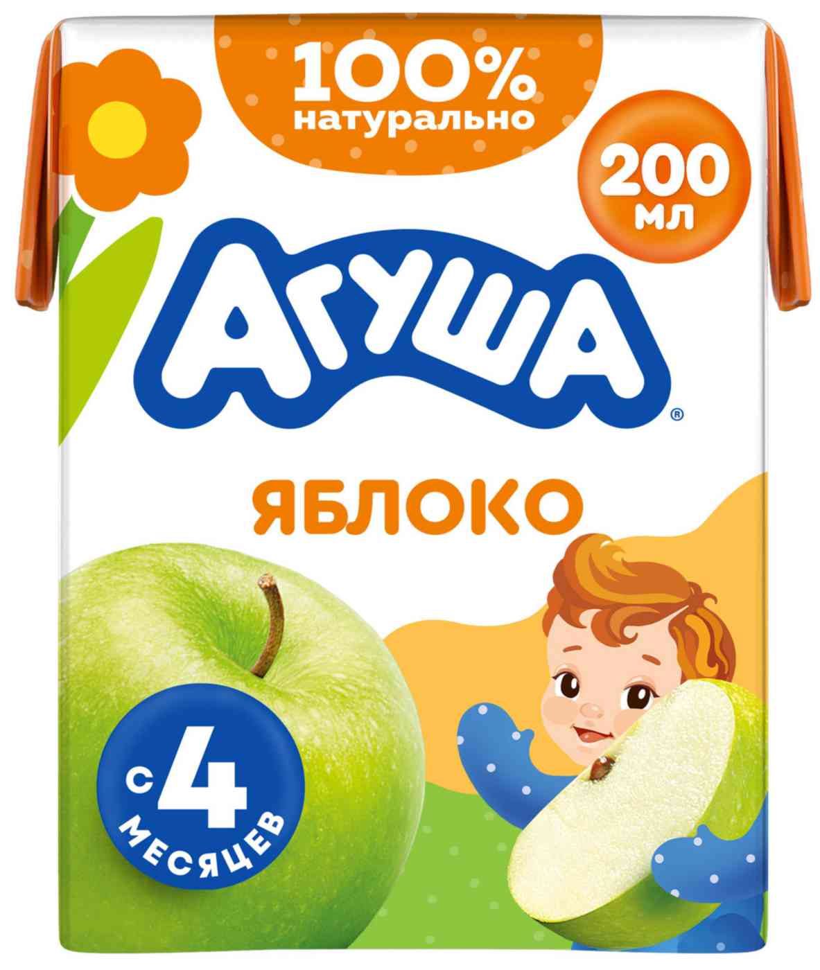 

Сок детский осветлённый Агуша яблоко с 4 месяцев