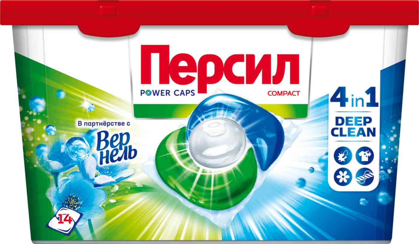 

Капсулы для стирки белого белья Персил Power Caps 4 в 1 Deep Clean Свежесть от Вернель
