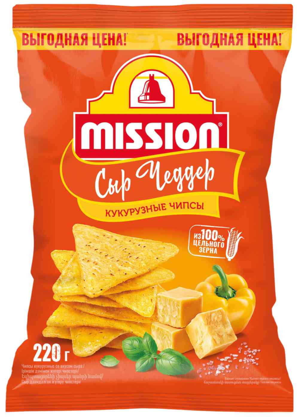 Чипсы кукурузные Mission Чеддер