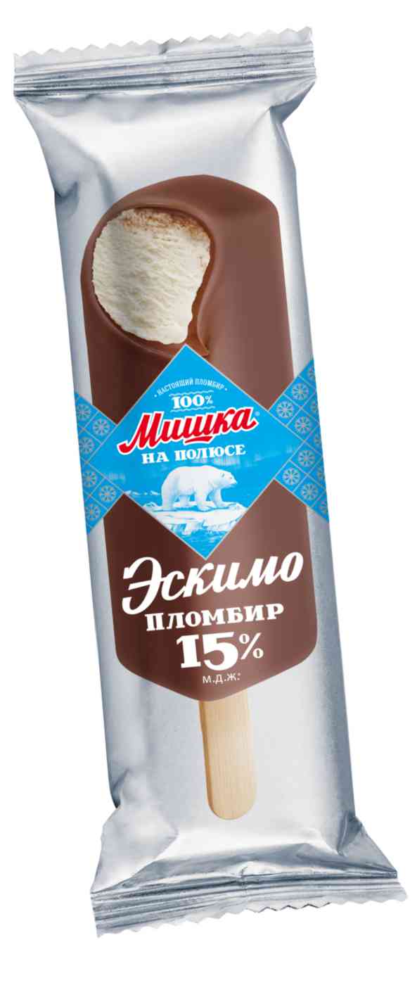 Мороженое пломбир Мишка на полюсе Эскимо в горячем шоколаде 15%