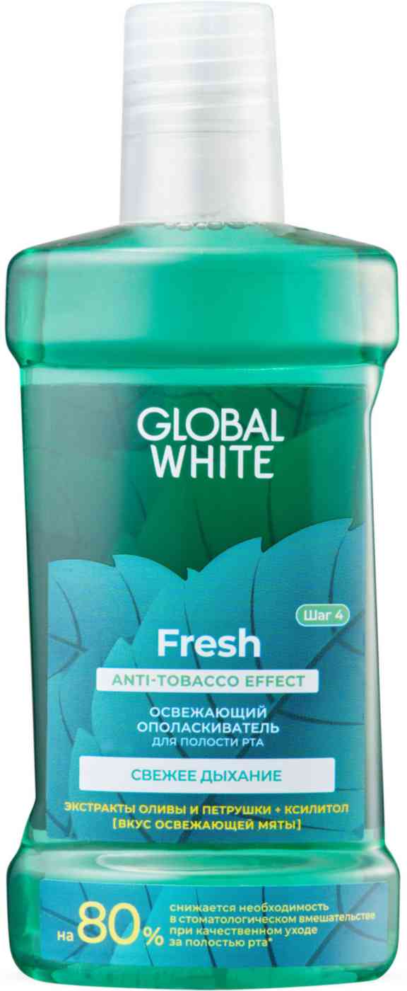 

Ополаскиватель для полости рта освежающий Global White