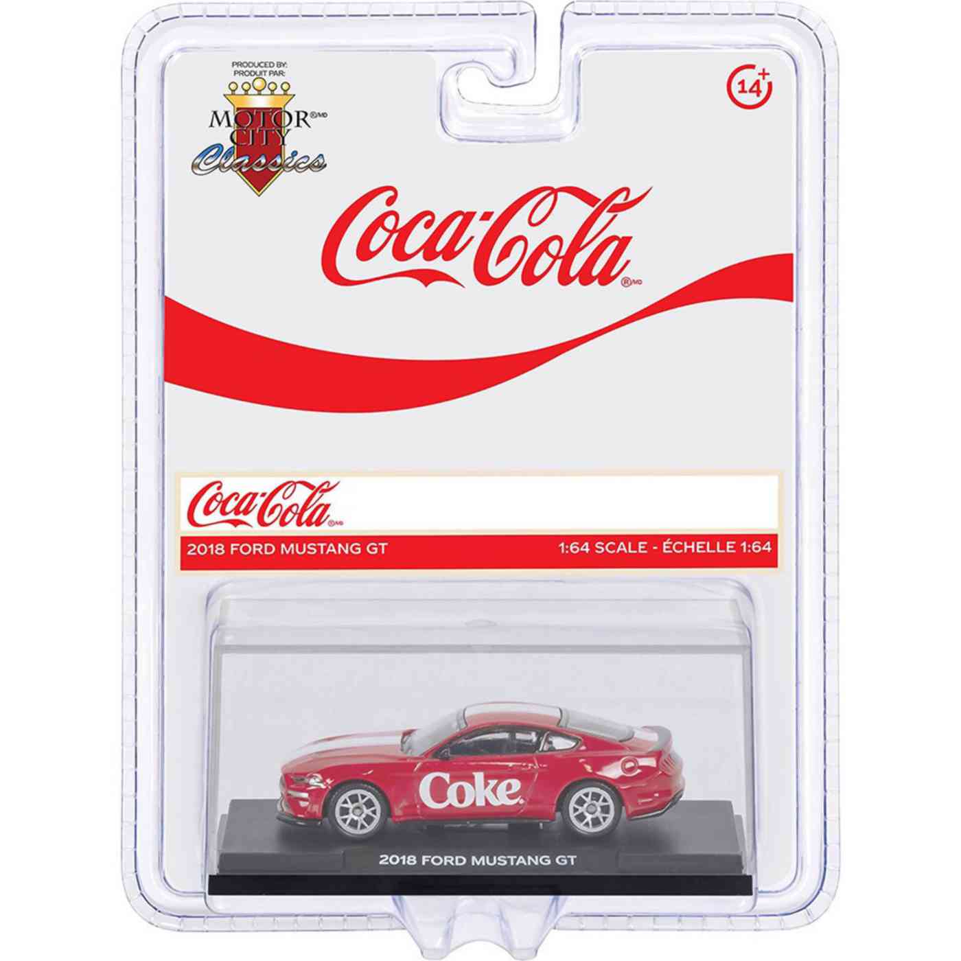 Машинка коллекционная Motor City Coca-Cola 450030 2018 Ford Mustang GT 1:64