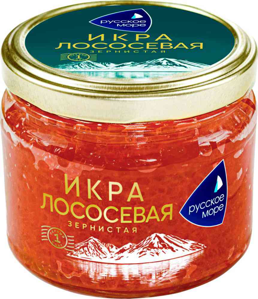 

Икра горбуши лососевая зернистая Русское море