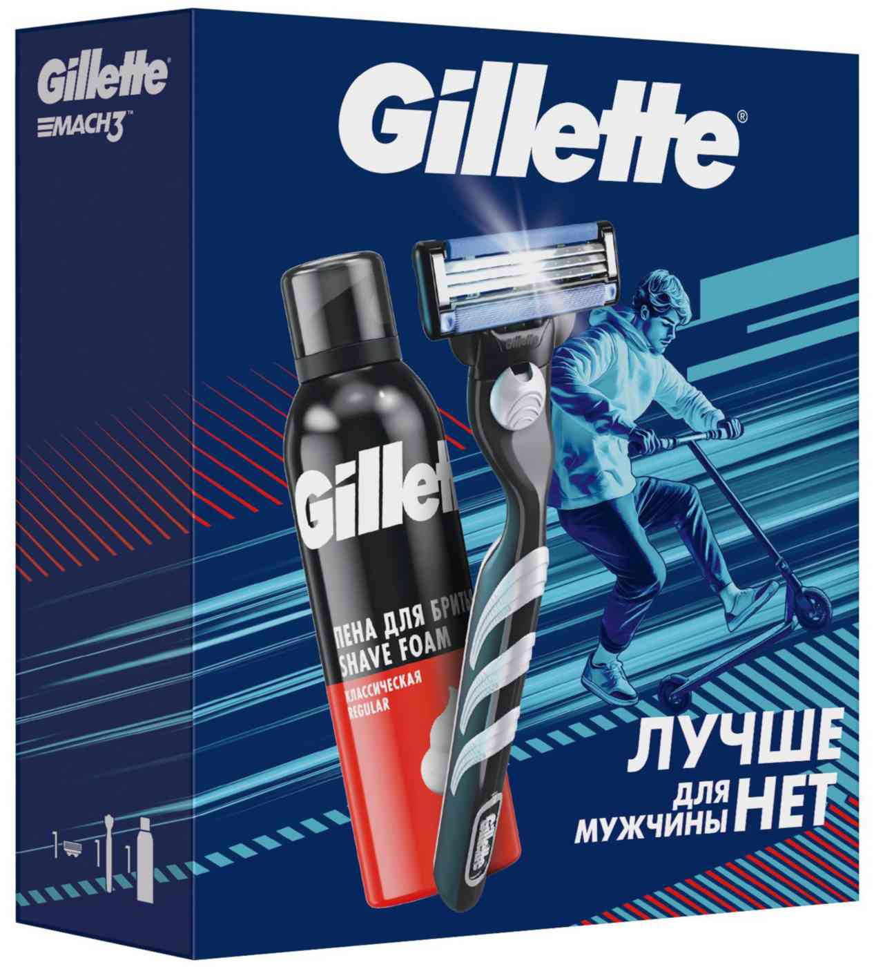 

Подарочный набор Gillette Mach3 (бритва, пена для бритья)