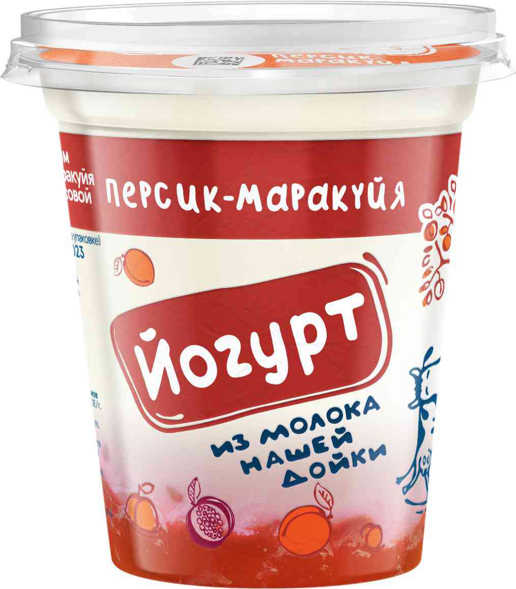 Йогурт из цельного молока Нашей дойки Персик-маракуйя 3,2-6%