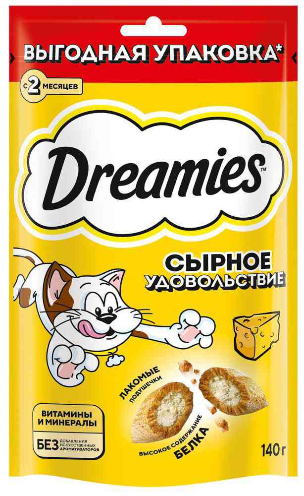 Лакомство для кошек Dreamies сырное удовольствие с 2 месяцев