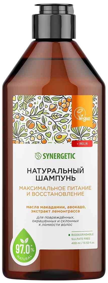 

Шампунь для поврежденных, окрашенных и склонных к ломкости волос Synergetic