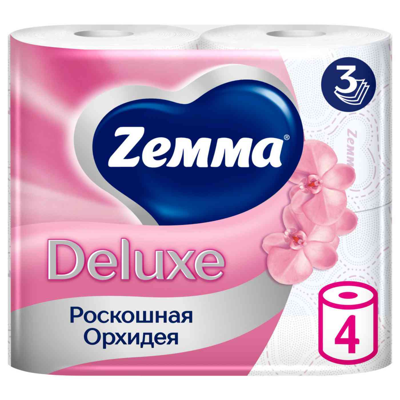 

Туалетная бумага Zemma Deluxe Роскошная орхидея 3 слоя