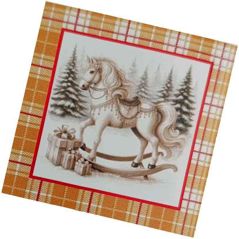 

Салфетки бумажные Скатерть с лошадью 33х33 см, 3 слоя