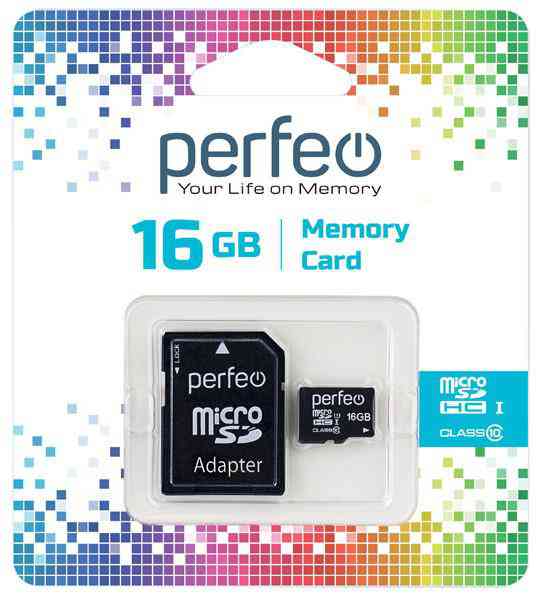 

Карта памяти microSD Perfeo с адаптером