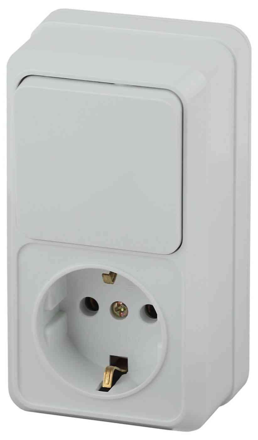 

Розетка с выключателем вертикальная Intro Quadro 2-705-01