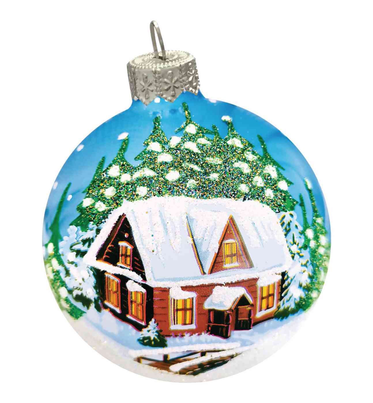 

Ёлочное украшение Шар Пейзаж в ассортименте, стекло