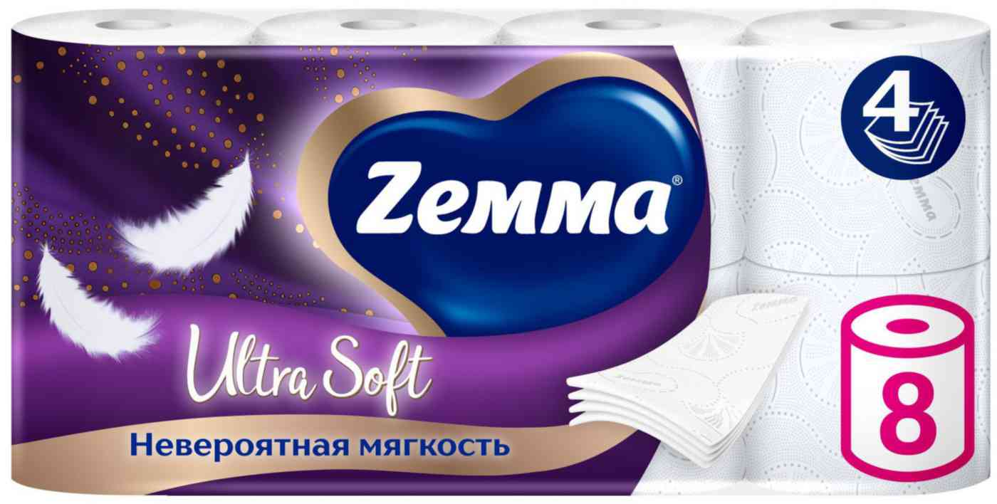 Туалетная бумага Zemma Ultra Soft 4 слоя