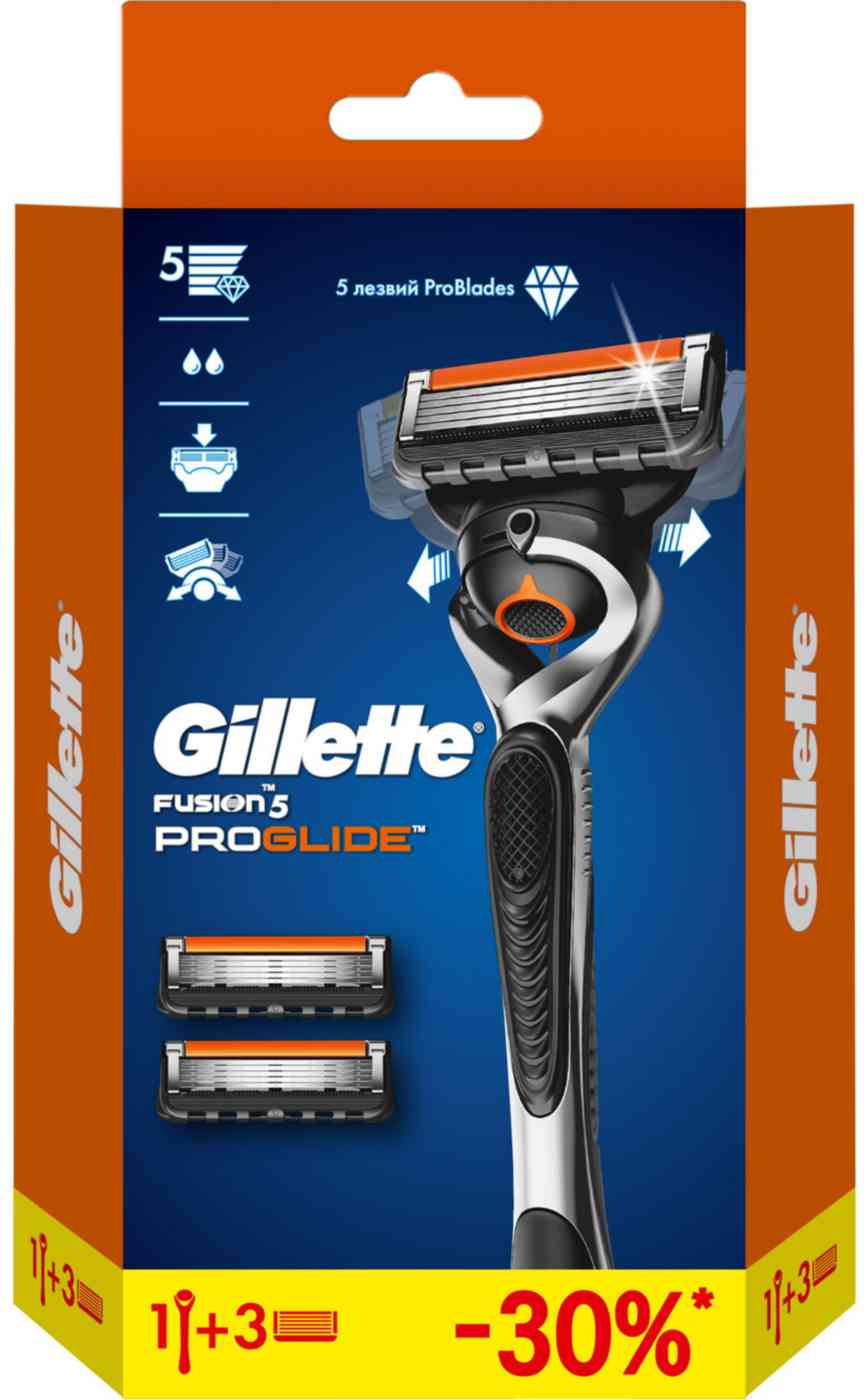 

Бритвенный станок Gillette Fusion5 ProGlide с 3 сменными кассетами