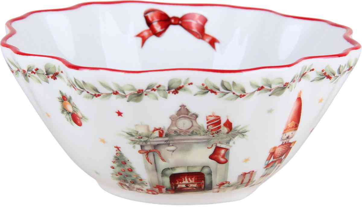 

Салатник фарфоровый Новогоднее настроение цвет: белый/красный