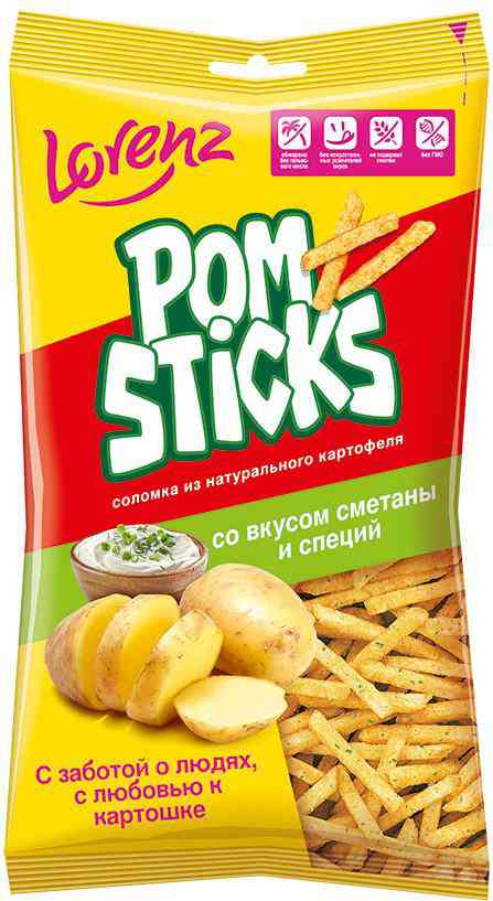 Чипсы картофельные соломкой Lorenz Pomsticks