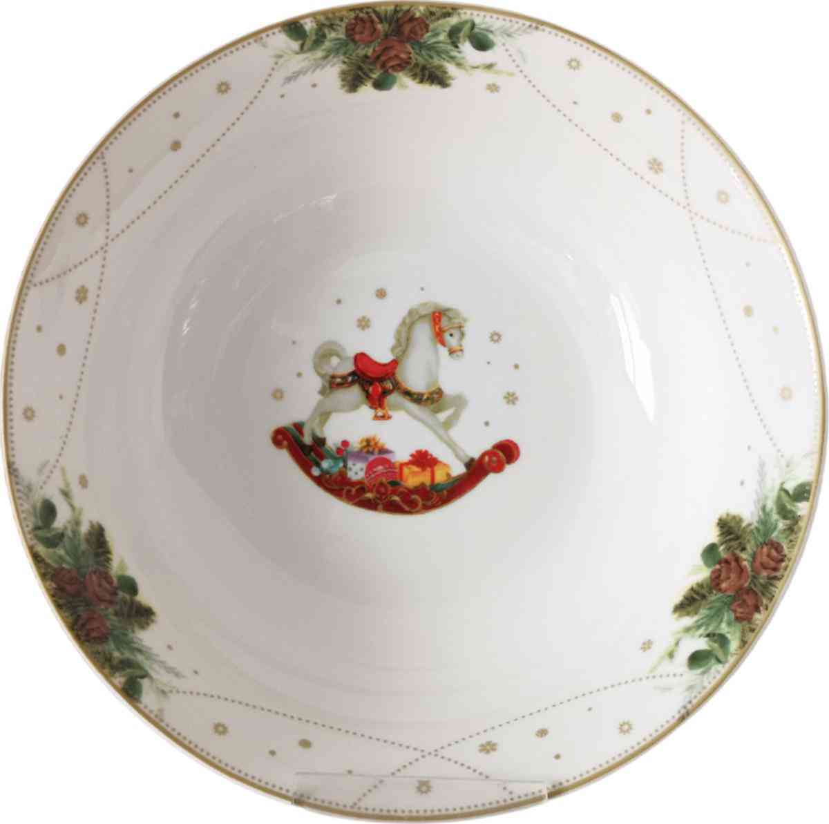 

Салатник Фарфоровый Новогоднее волшебство, цвет: белый/зеленый