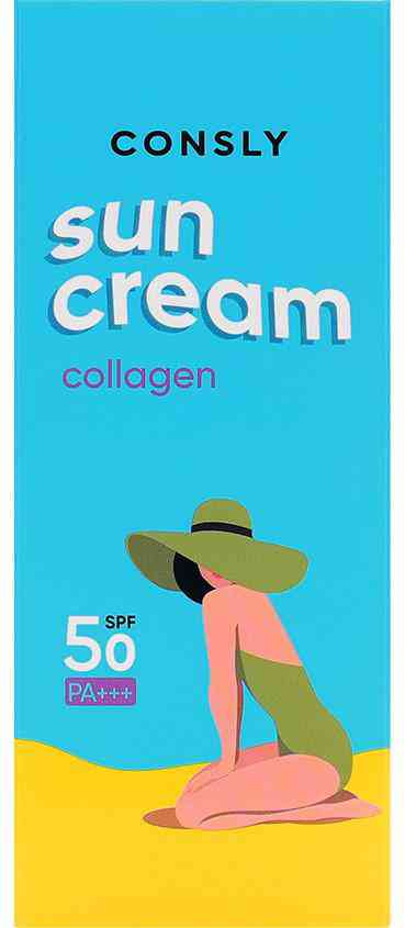 Крем для лица солнцезащитный Consly SPF 50 с морским коллагеном для нормальной и сухой кожи 459₽