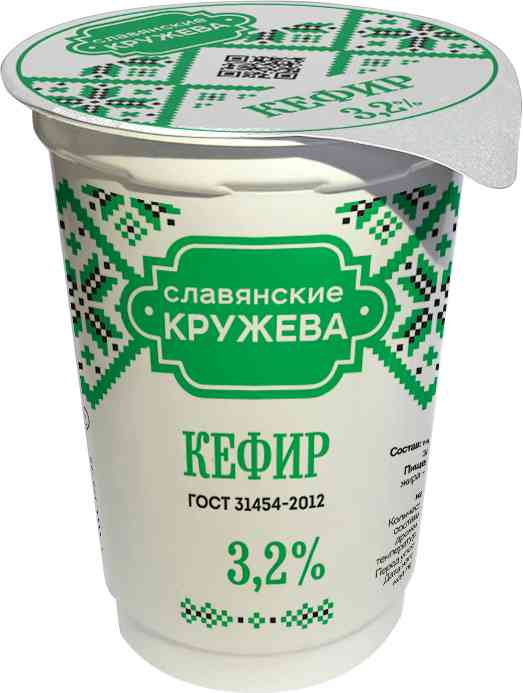 

Кефир Славянские кружева 3,2% Россия