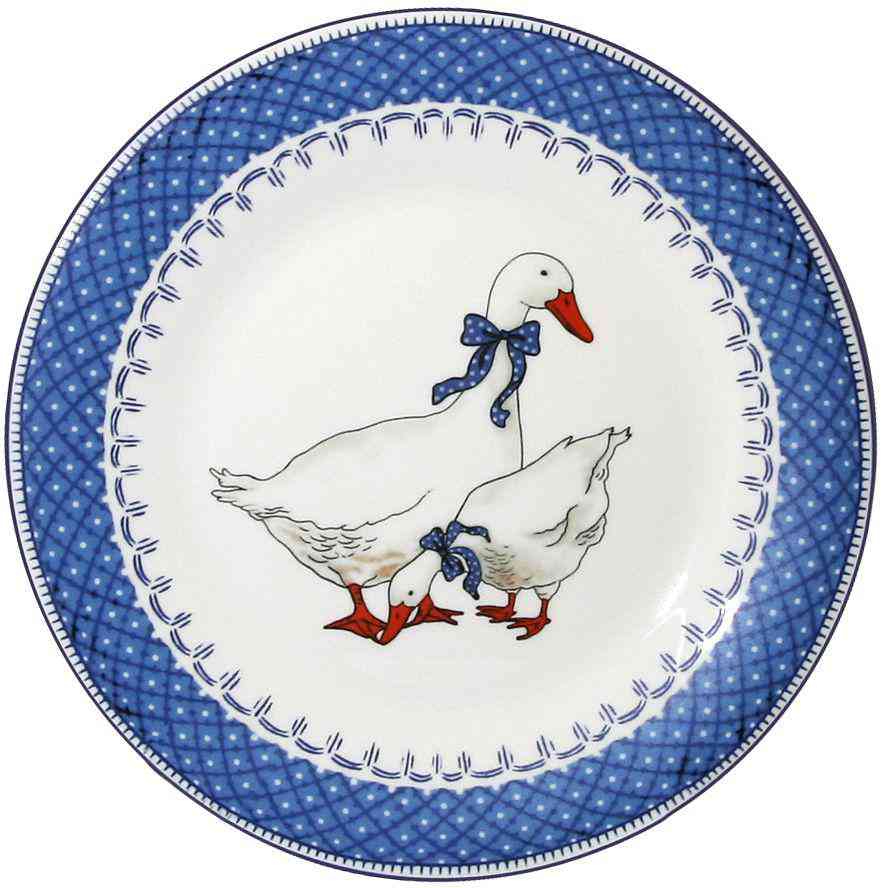 

Тарелка десертная стеклянная Гуси