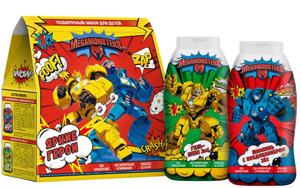 

Подарочный набор Megamonsters Яркие герои (гель-пена, шампунь-кондиционер)
