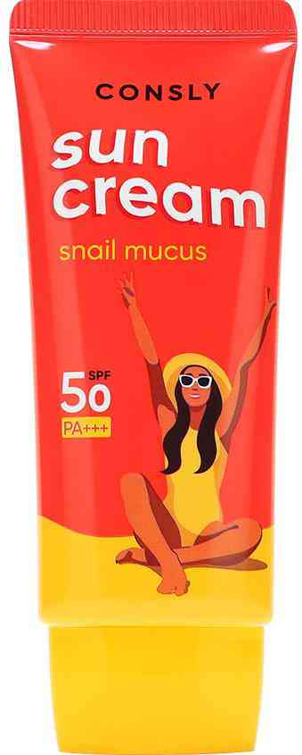 Крем для лица солнцезащитный Consly SPF 50+ с муцином улитки для комбинированной и жирной кожи