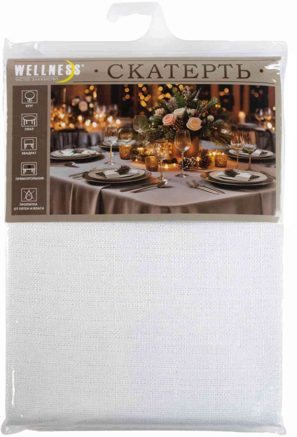 

Скатерть прямоугольная WF185 Гламур, цвет белый
