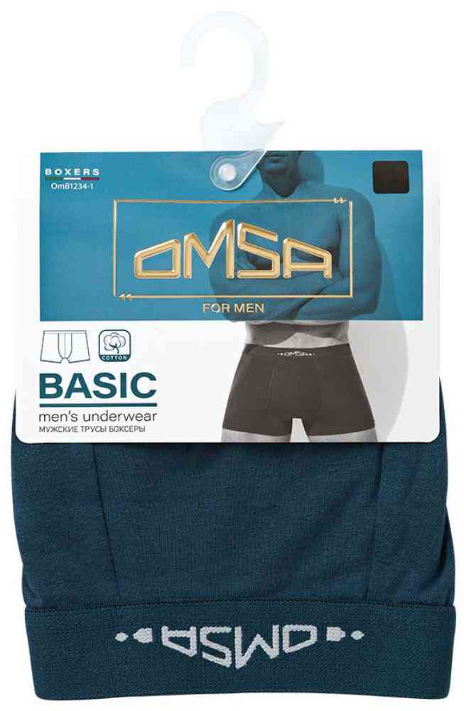 

Трусы-боксеры мужские Omsa Basic 1234-1 цвет: oceania/морская волна