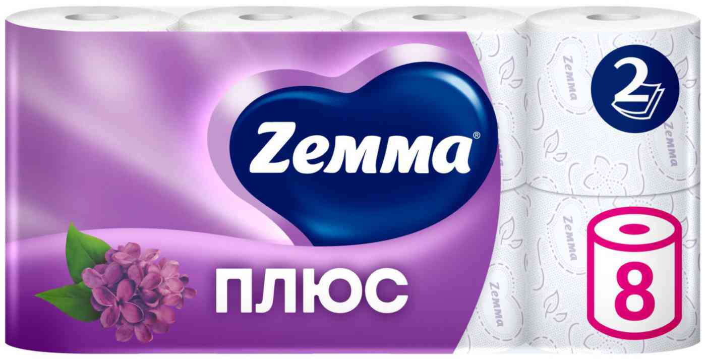 

Туалетная бумага Zemma Плюс Сирень 2 слоя
