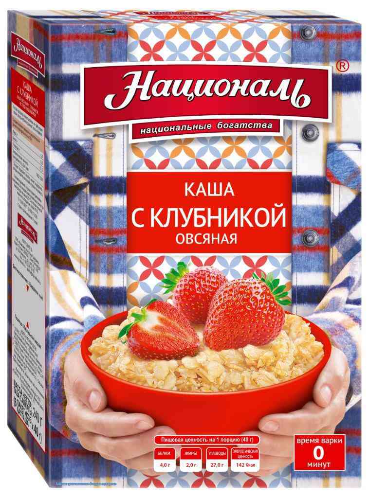 

Каша овсяная Националь с клубникой