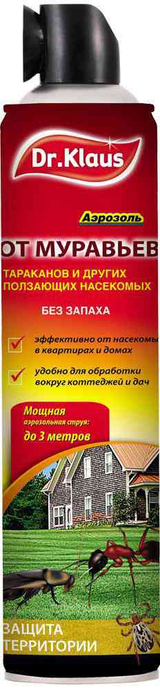 

Аэрозоль от муравьев, тараканов и других ползающих насекомых Dr. Klaus